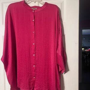 Chic Fuchsia Button-Down Shirt